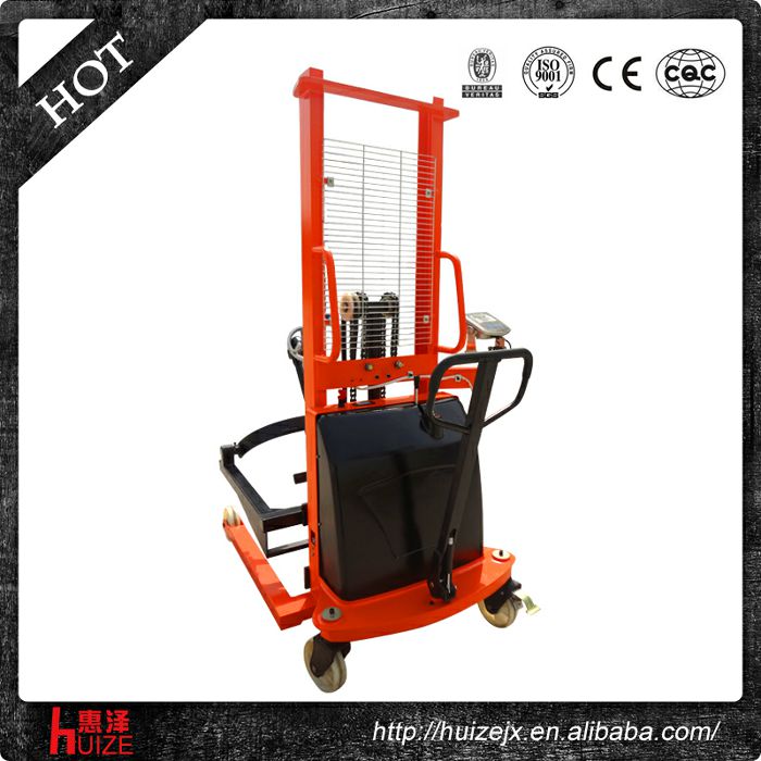 半電動(dòng)稱重油桶車（夾鐵桶，手搖翻轉(zhuǎn)倒料）